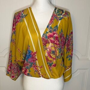 Women’s Floral Wrap Blouse (L)